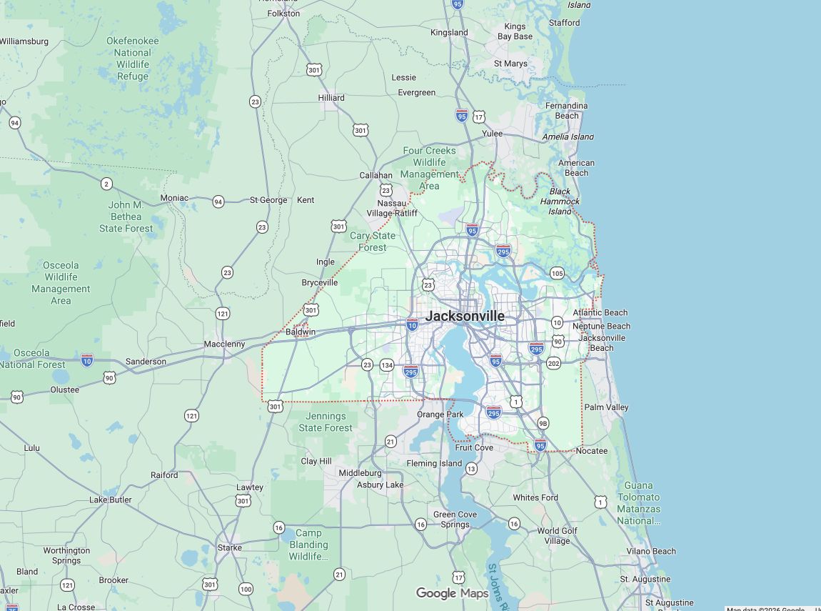 Precision Garage Door Service® of Jacksonville map
